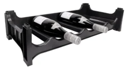 Wijnrek Stapelbaar - Kunststof - Zwart - 6 Flessen