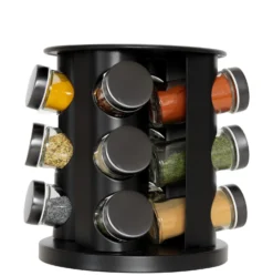 Blackwell Kruidenrek / Kruidencarrousel - Inclusief 12 Kruidenpotjes - Zwart