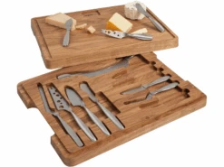 Boska Kaasset Ultimate Monaco+ (Eikenhouten Serveerplank & 10 RVS Kaasmessen) - 11 Delige Set