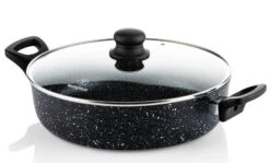 Westinghouse Hapjespan Black Marble - ø 28 Cm / 4.5 Liter - Standaard Anti-aanbaklaag