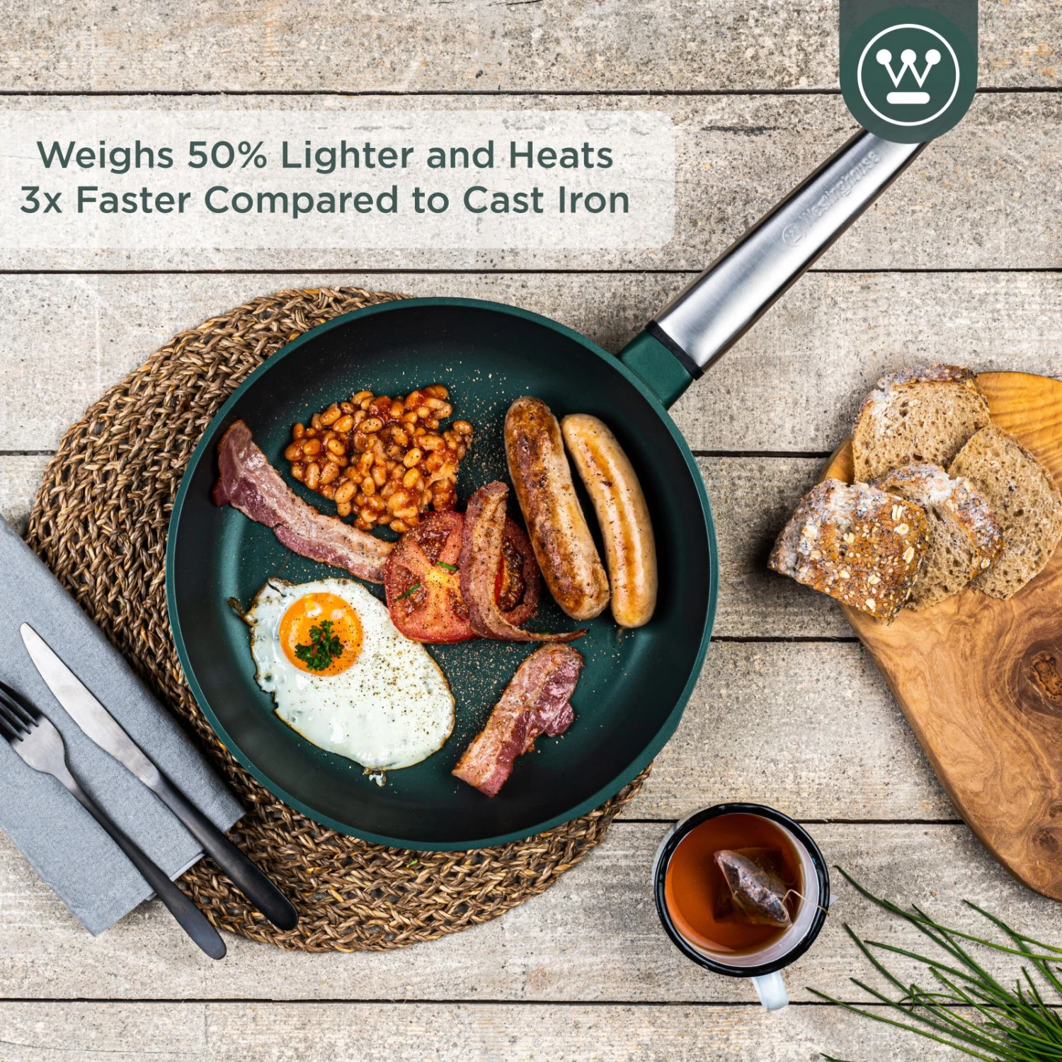 Westinghouse Koekenpan Performance - Gracious Green - ø 28 Cm - Standaard Anti-aanbaklaag - Image 6